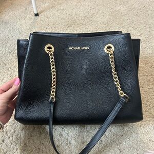 Michael Kors Black Shoulder Bag with Gold Chain